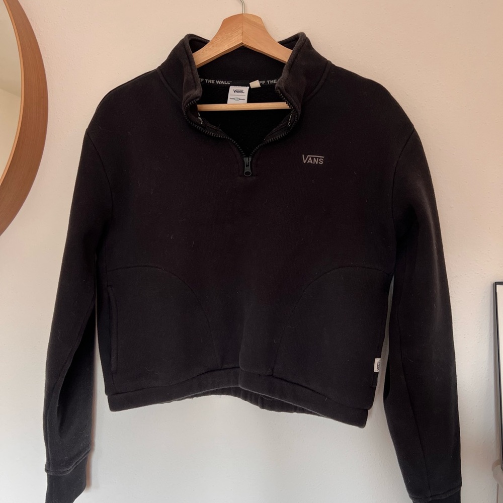 Vans Women's Black Quarter-Zip Sweatshirt